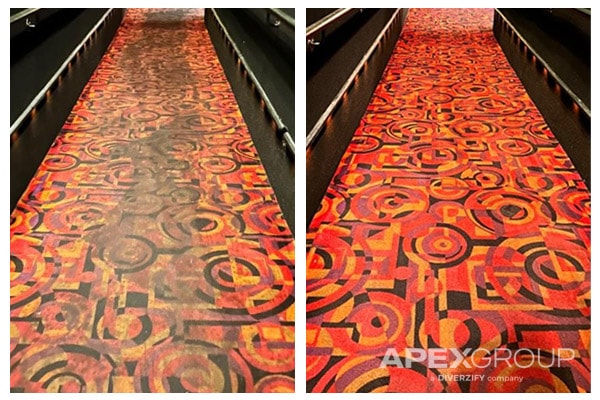 before and after commercial carpet care photo